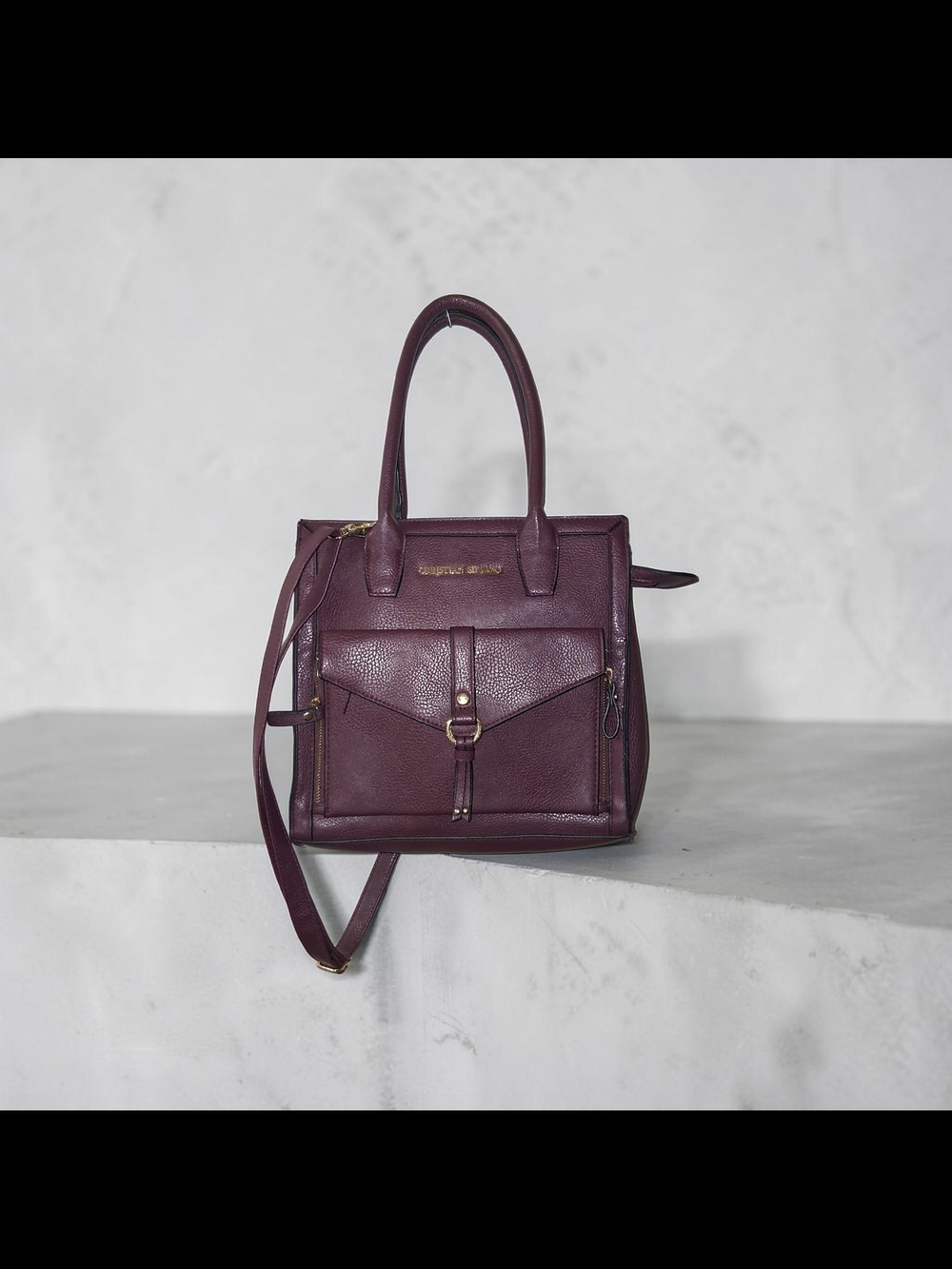 Christian Siriano Women’s Structured Satchel Bag in Burgundy